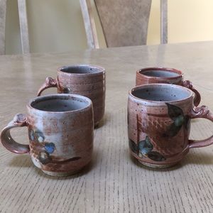 Beautiful  stoneware salt glaze 4 cups